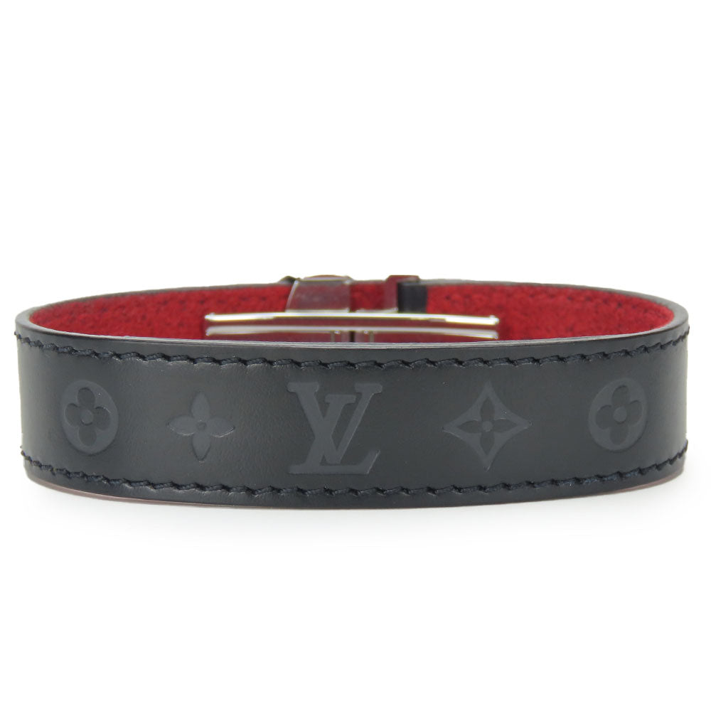LOUIS VUITTON Bangle Ｍ64447 Calfskin Noir Monogram Brass Le Vogue Rack