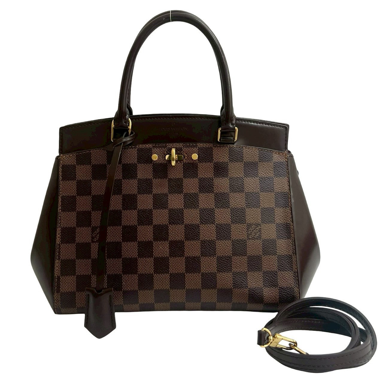 Elegant Women's Shoulder Bag | LOUIS VUITTON Shoulder Bag leather Brown Damier Rivoli BB