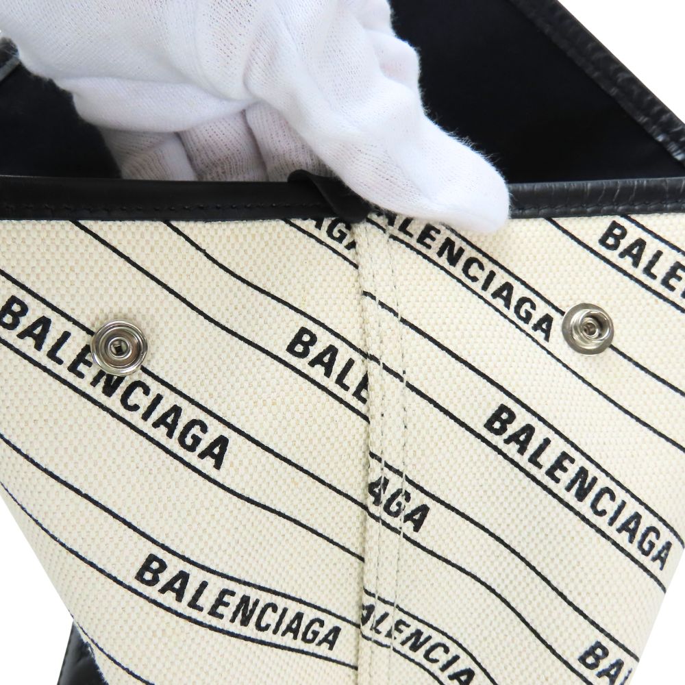 BALENCIAGA Handbag 339933 canvas off white Navy kabas