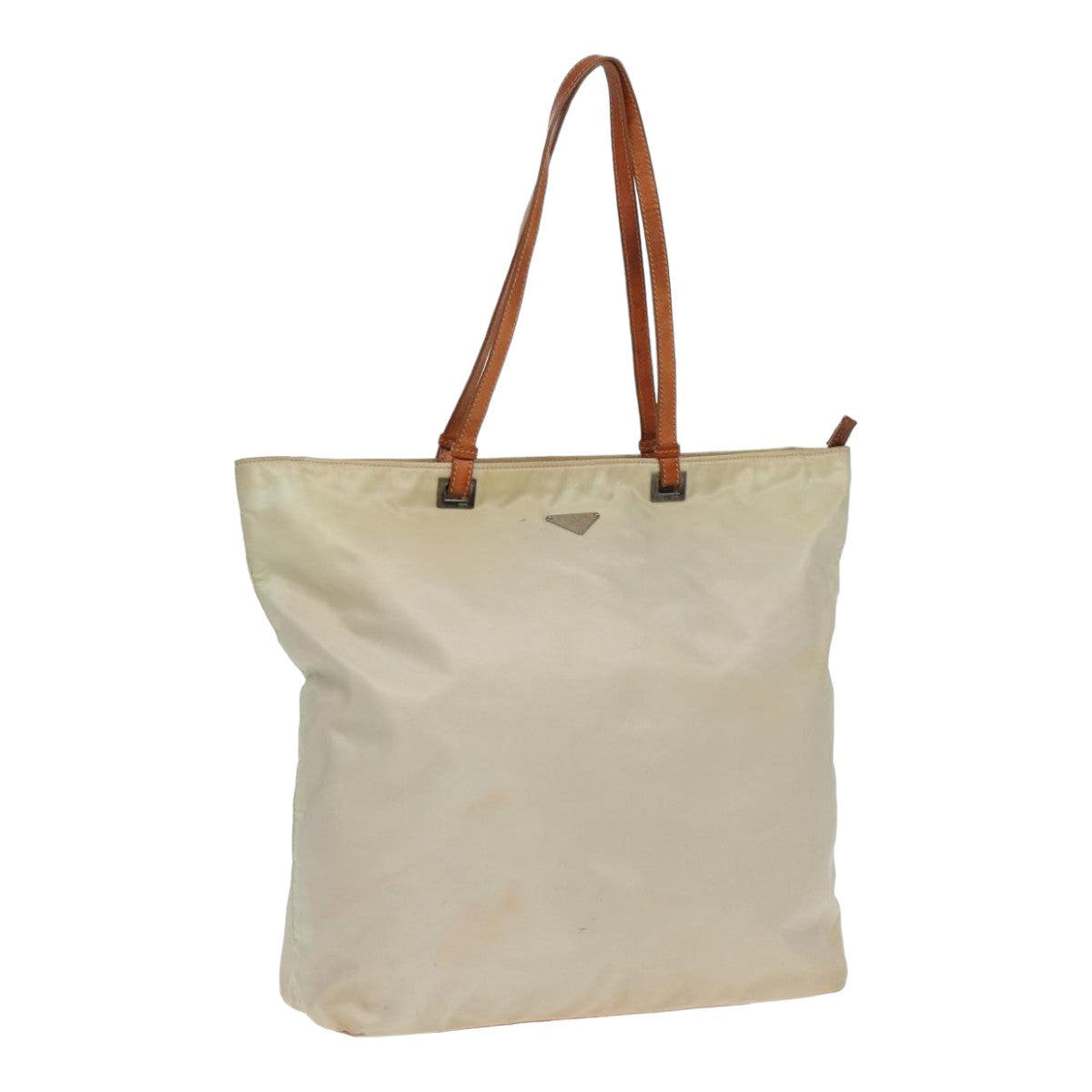 PRADA Tote Bag Nylon White Auth