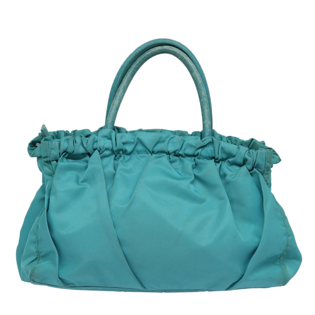 PRADA Hand Bag Nylon 2way Turquoise Blue Auth