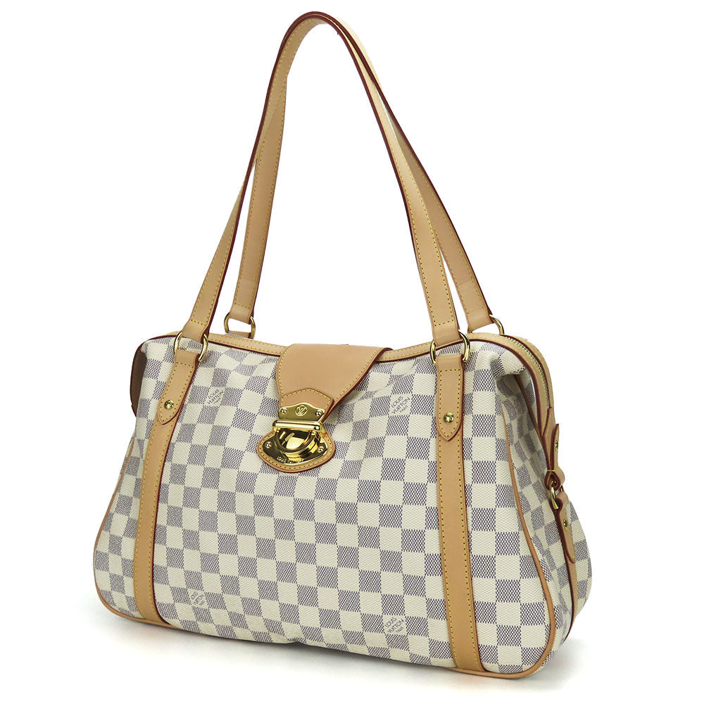 Luxury Women's Tote Bag | LOUIS VUITTON Tote Bag Damier Azur white Stresa PM