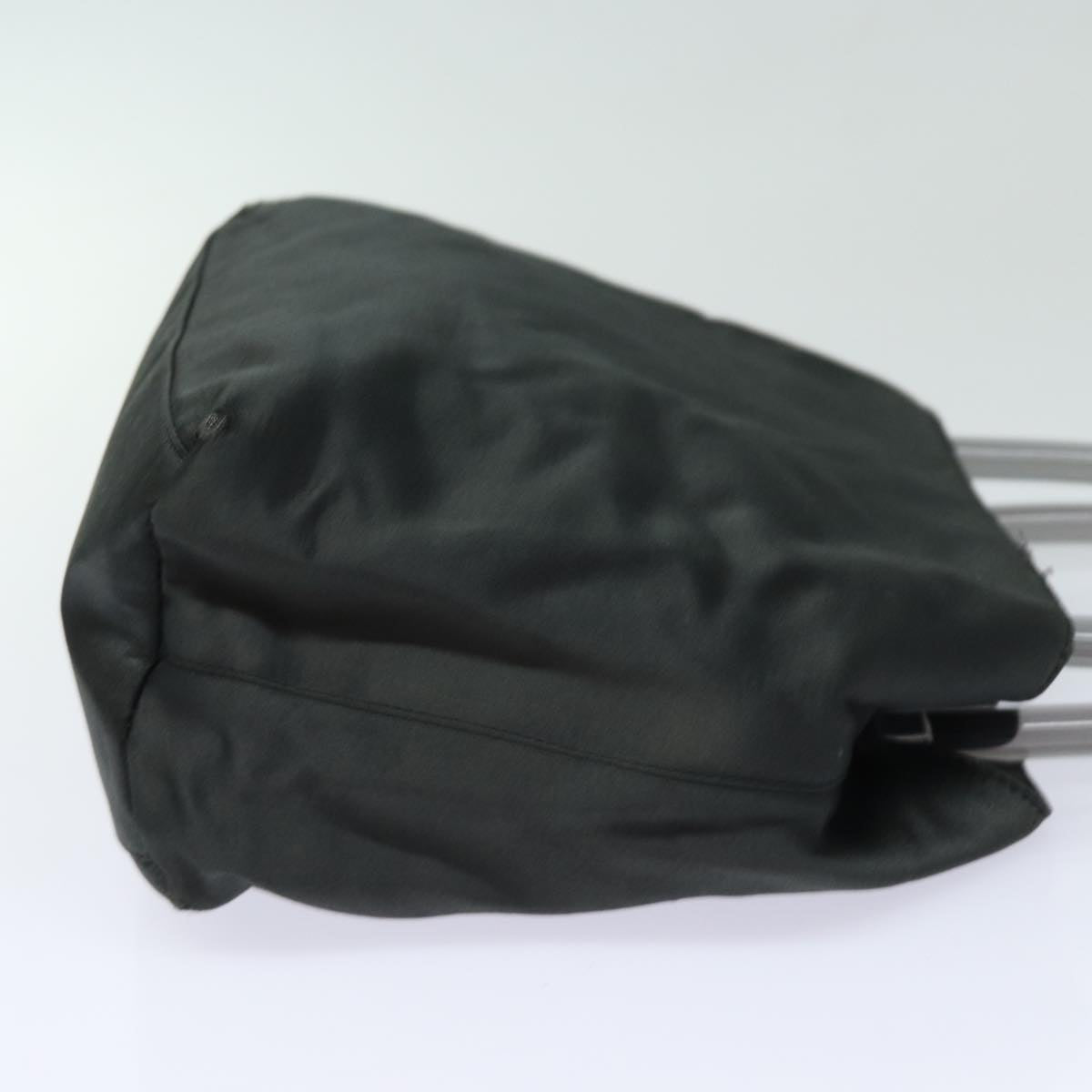 PRADA Hand Bag Satin Gray Auth