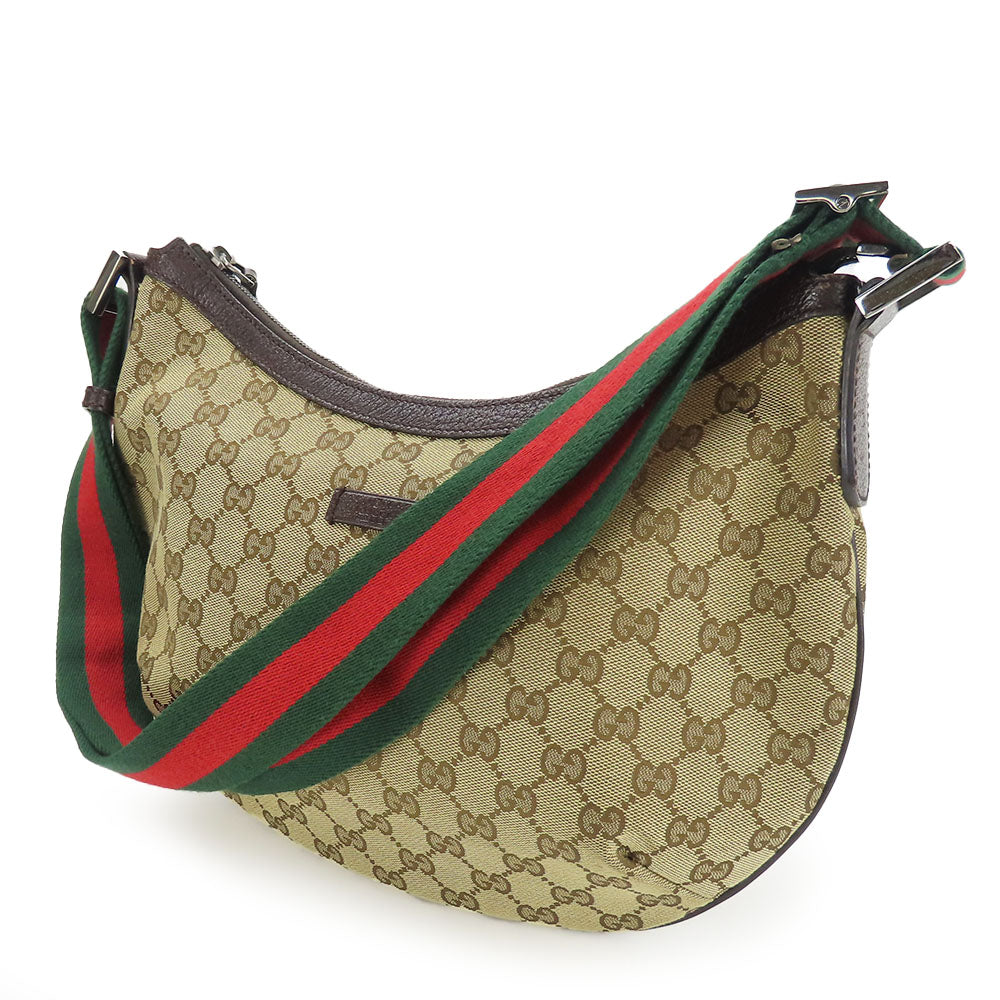 GUCCI Shoulder Bag 182092 GG canvas, leather beige Sherry line Women