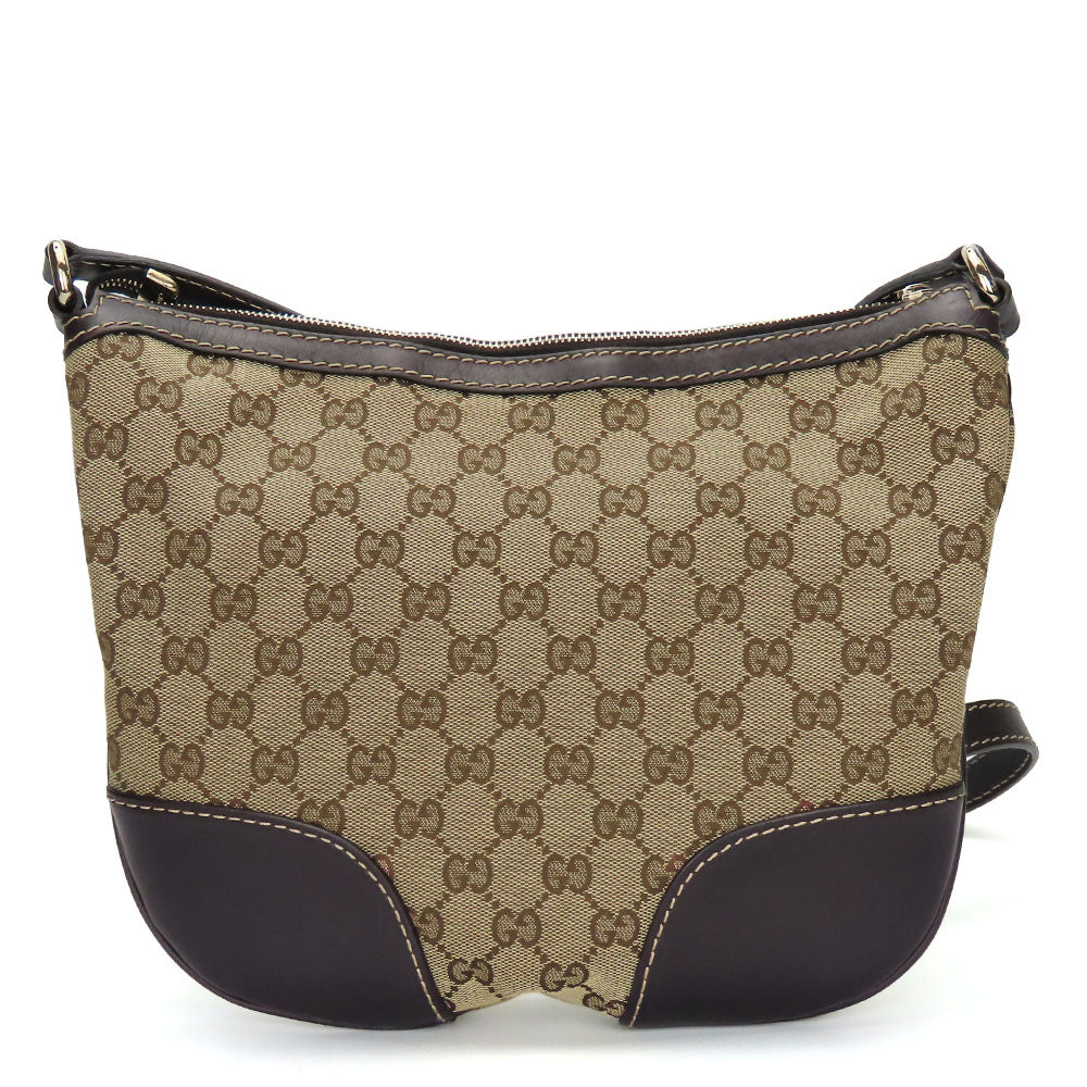 GUCCI Shoulder Bag 257072 GG canvas, leather beige Lovely heart Women