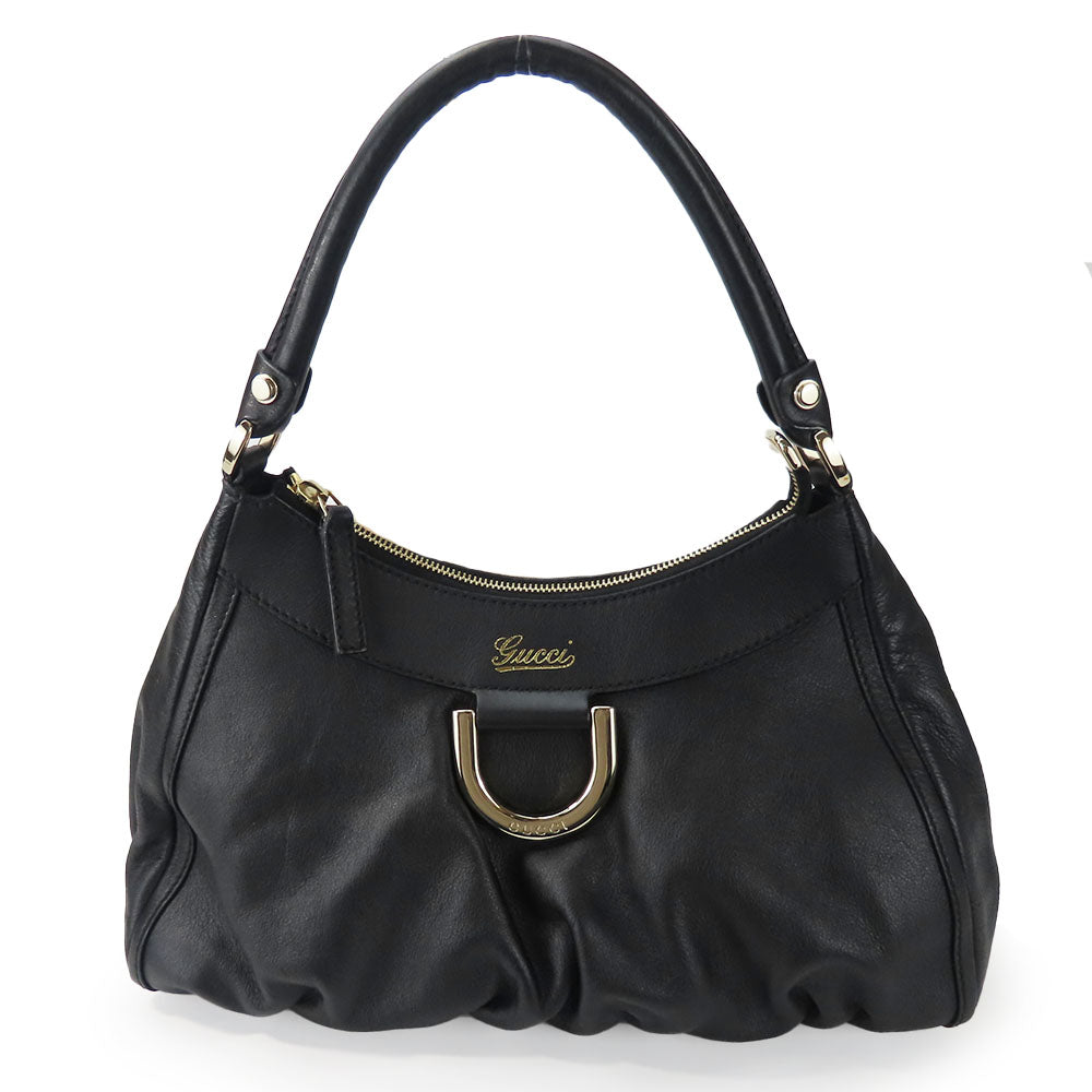 GUCCI Leather Handbag Black Shoulder