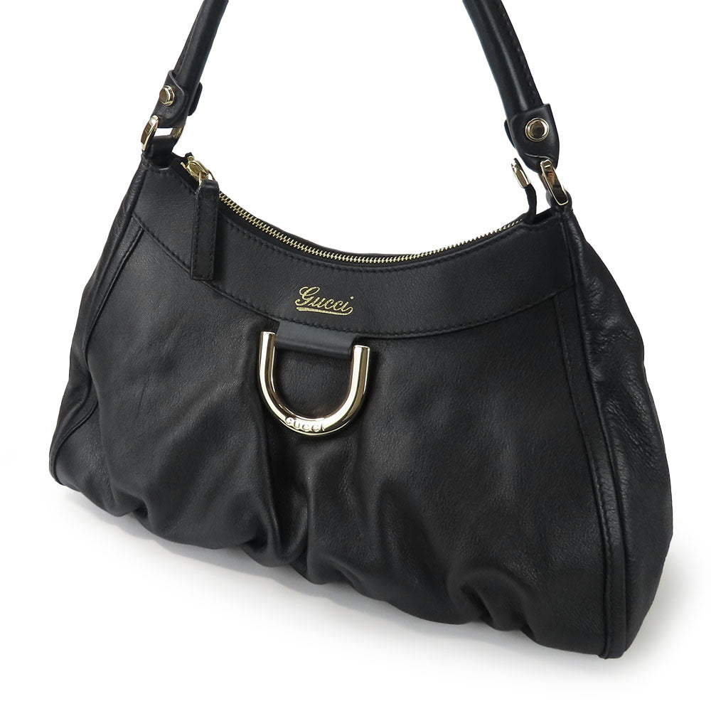 GUCCI Leather Handbag Black Shoulder