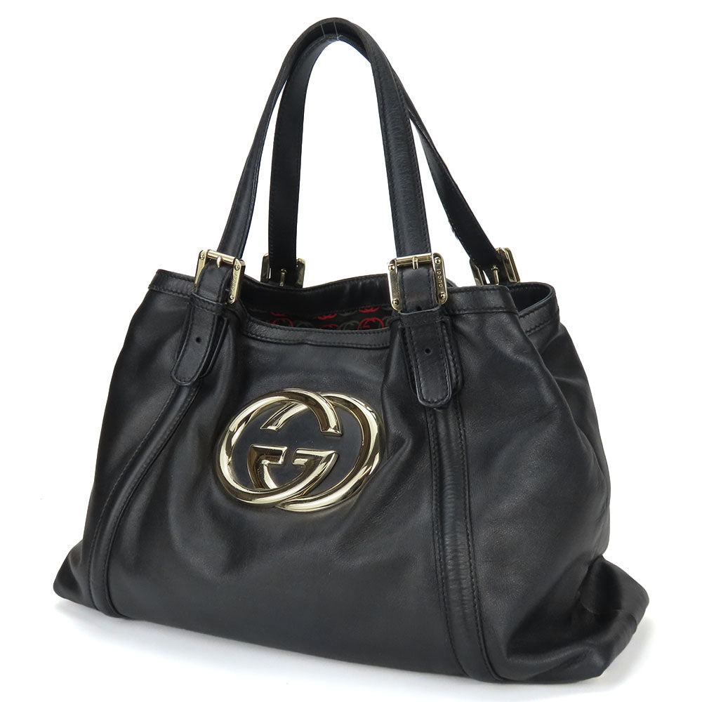 Gucci New Britt Double G Leather Tote Bag