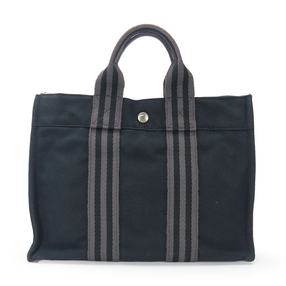 HERMES Handbag canvas black Fool ToePM Women