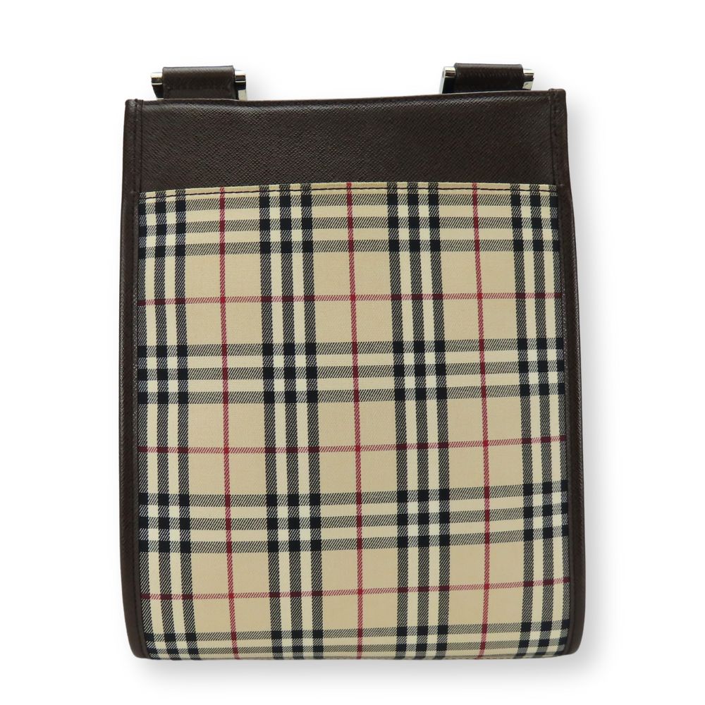 Burberry Nova Check Canvas Leather Shoulder Bag