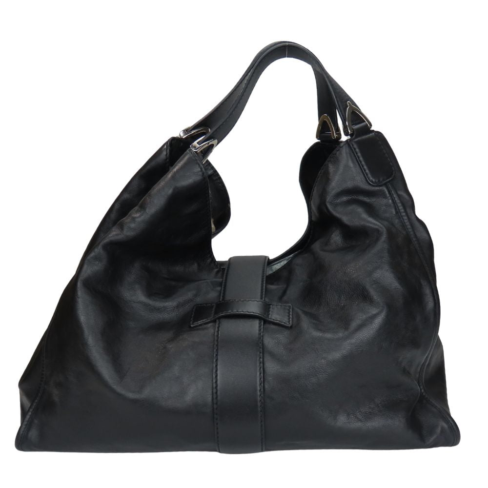 GUCCI Tote Bag 296855 leather black Soft stirrup Women