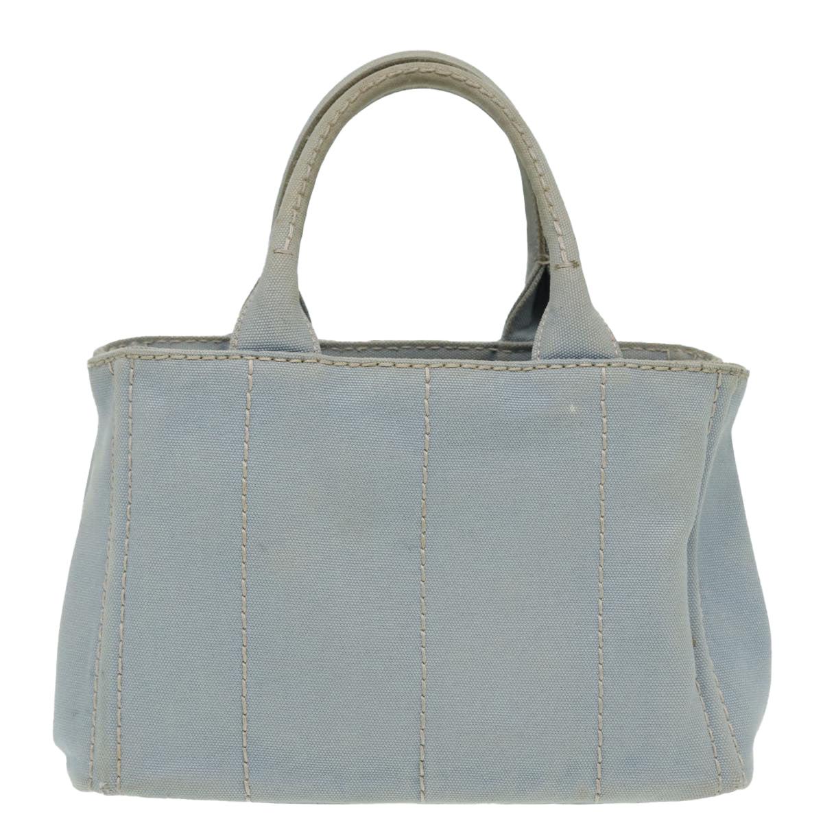 PRADA Canapa PM Hand Bag Canvas Light Blue Auth
