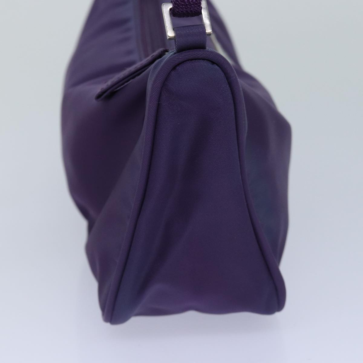 PRADA Accessory Pouch Nylon Purple Silver Auth Luxury Handbag