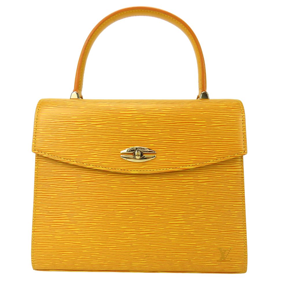 LOUIS VUITTON Handbag Epi Leather yellow Malesherbes