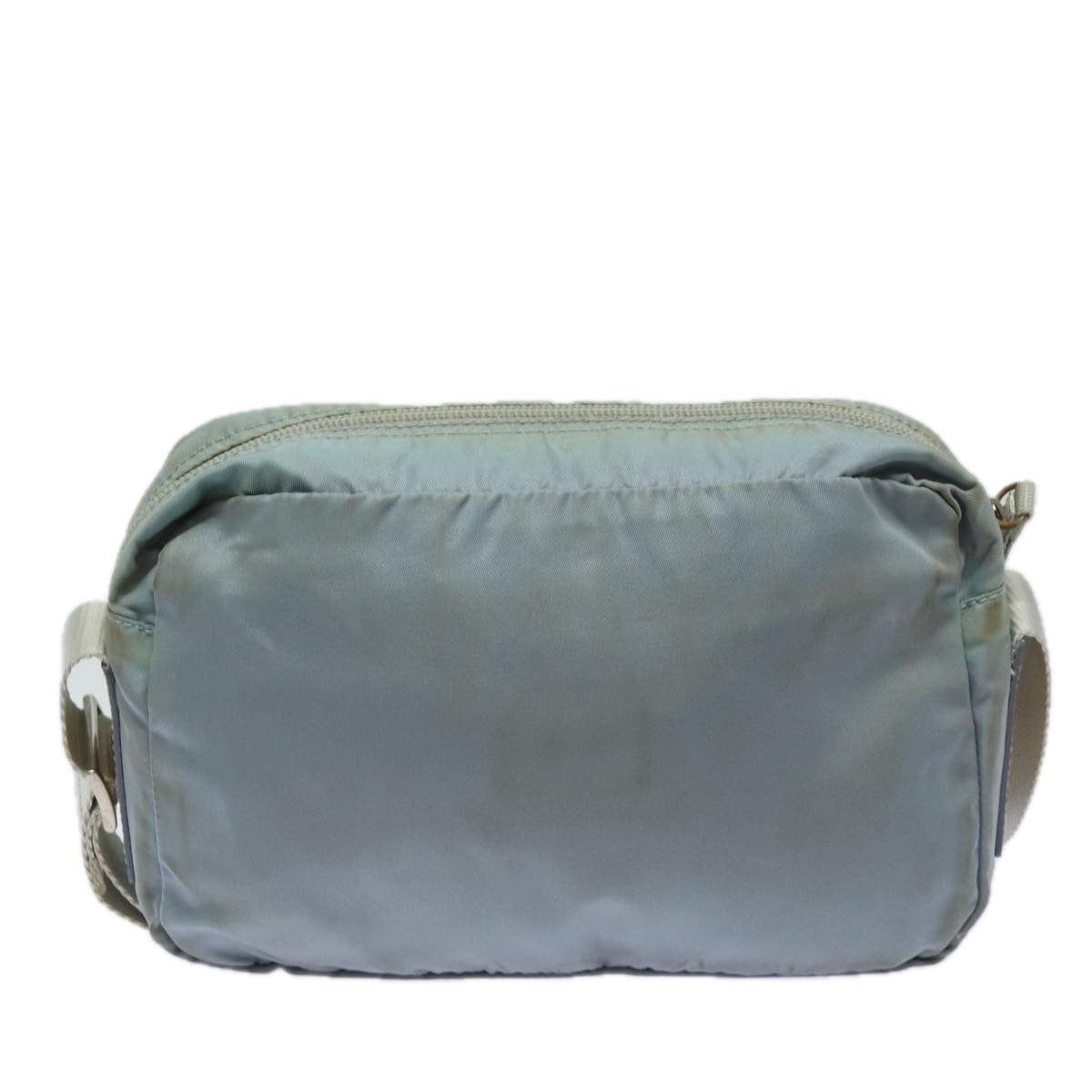 PRADA Shoulder Bag Nylon Light Blue Silver Auth