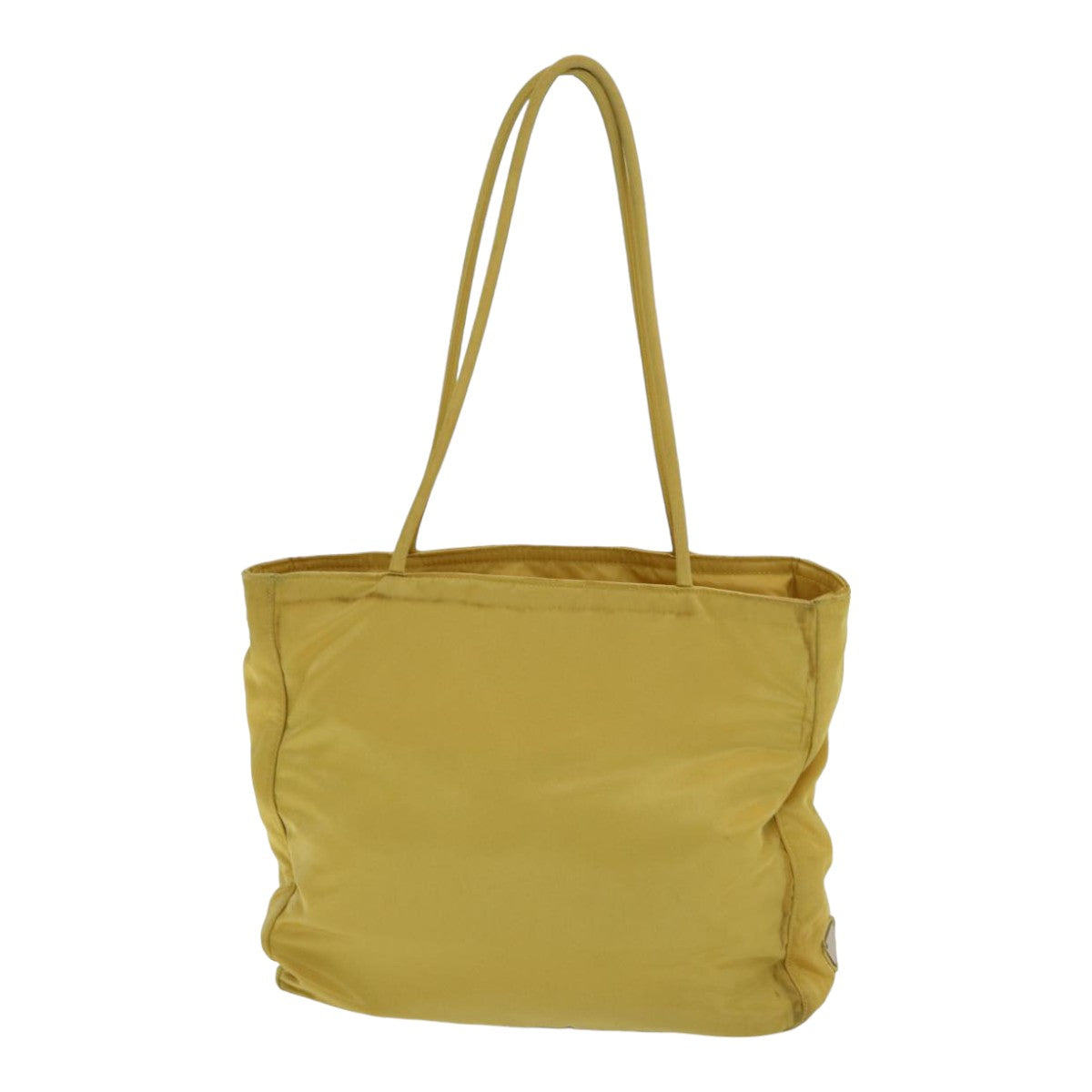 PRADA Tote Bag Nylon Yellow Silver Auth
