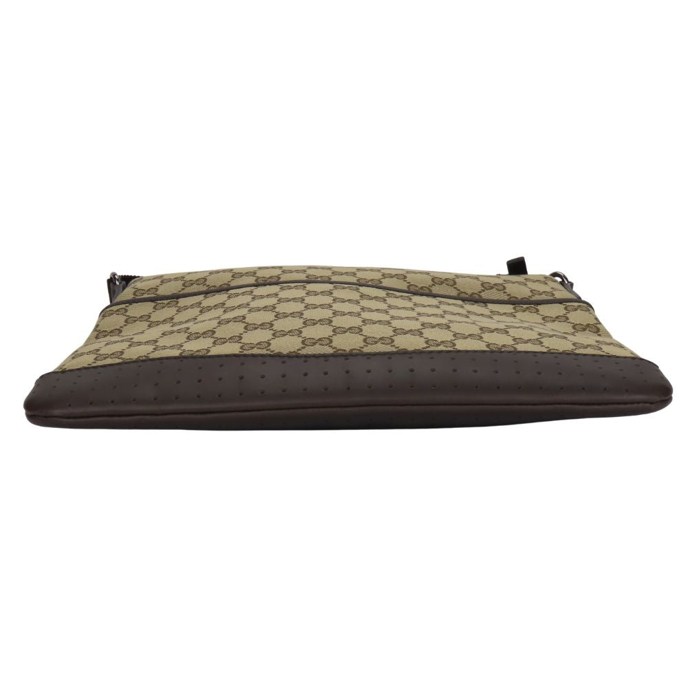 GUCCI Shoulder Bag 145857 GG canvas, leather beige Women