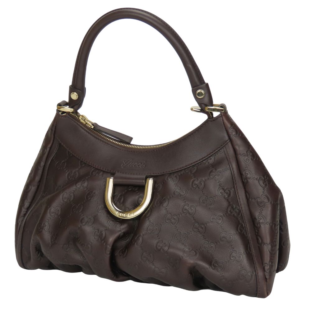 GUCCI Handbag 190525 Sima leather Dark brown Abbey Women