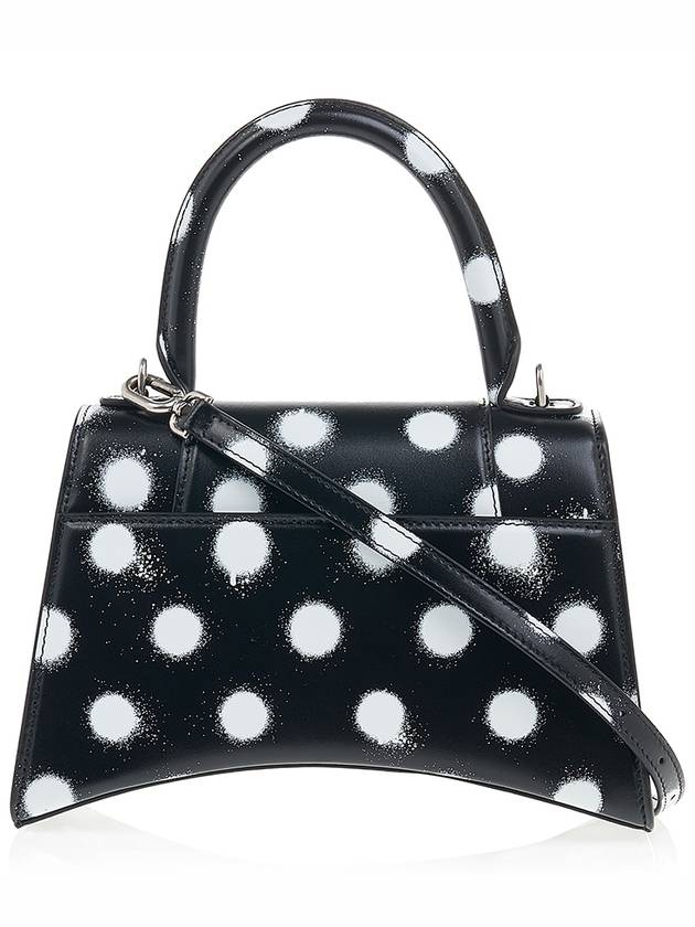 Luxury Balenciaga Trending 2026 Hourglass Small Polka Dot Leather Tote Bag Black