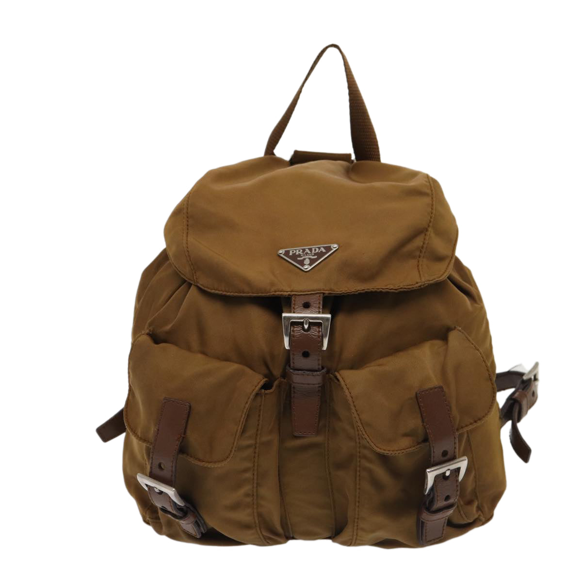 PRADA Backpack Nylon Brown Auth