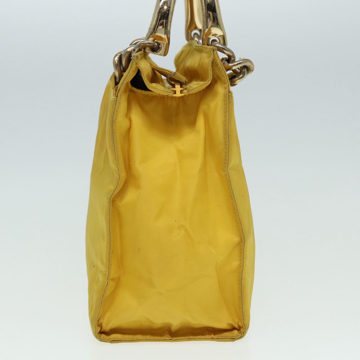 PRADA Hand Bag Nylon Yellow Auth