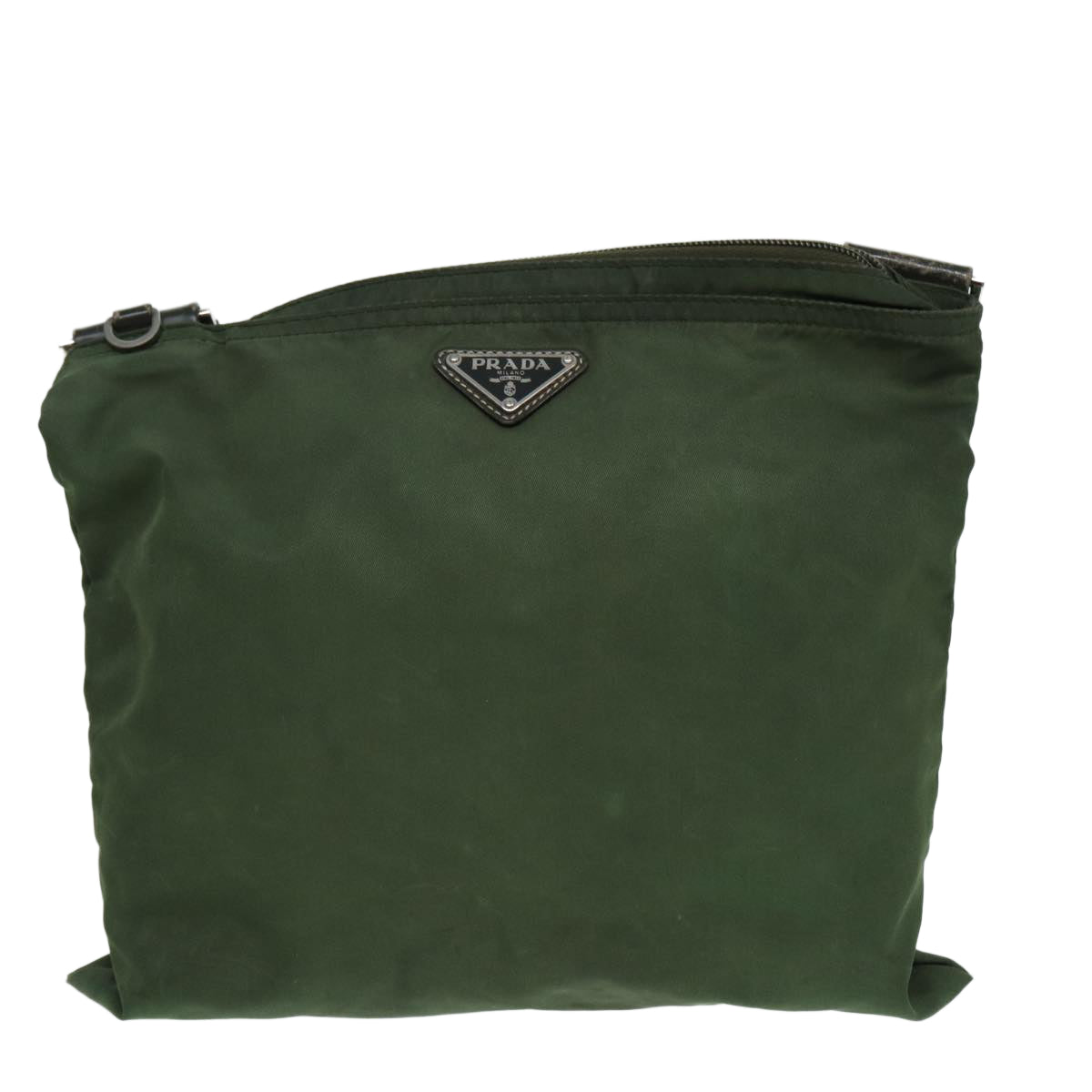 PRADA Shoulder Bag Nylon Khaki Auth