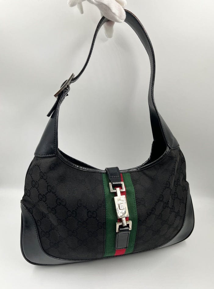 Gucci Jackie Leather Canvas Shoulder Bag Style 4