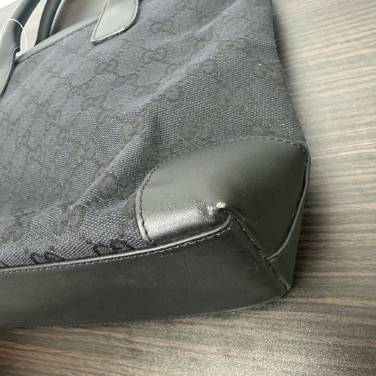 GUCCI GG Web Canvas Leather Black Shoulder Bag LB122221