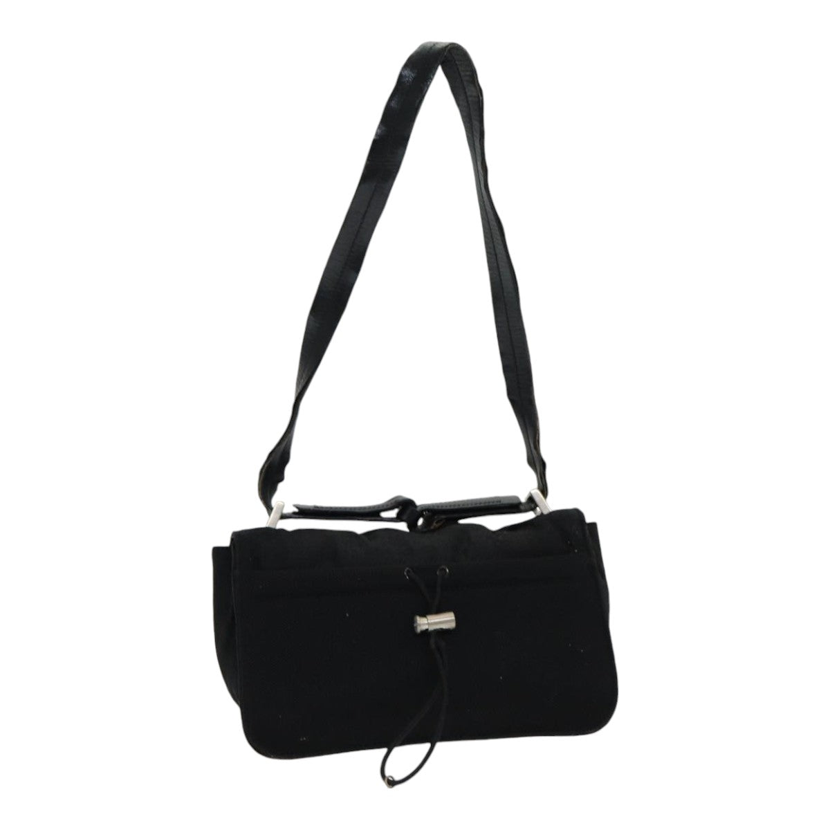 PRADA Shoulder Bag Nylon Black Silver Auth