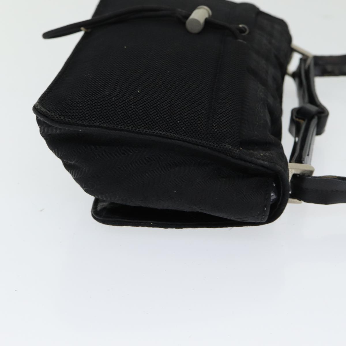 PRADA Shoulder Bag Nylon Black Silver Auth