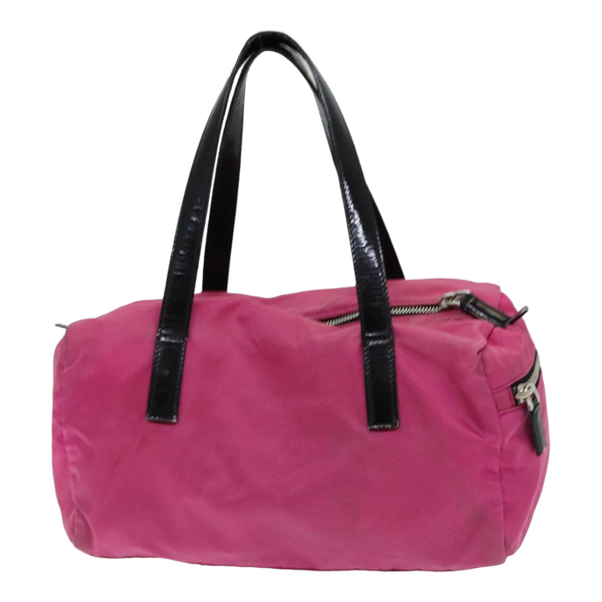 PRADA Hand Bag Nylon Pink Silver Auth