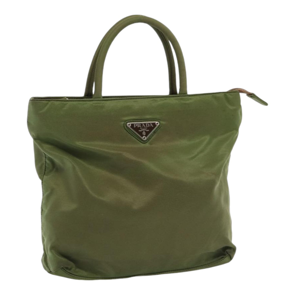 PRADA Hand Bag Nylon Khaki Auth