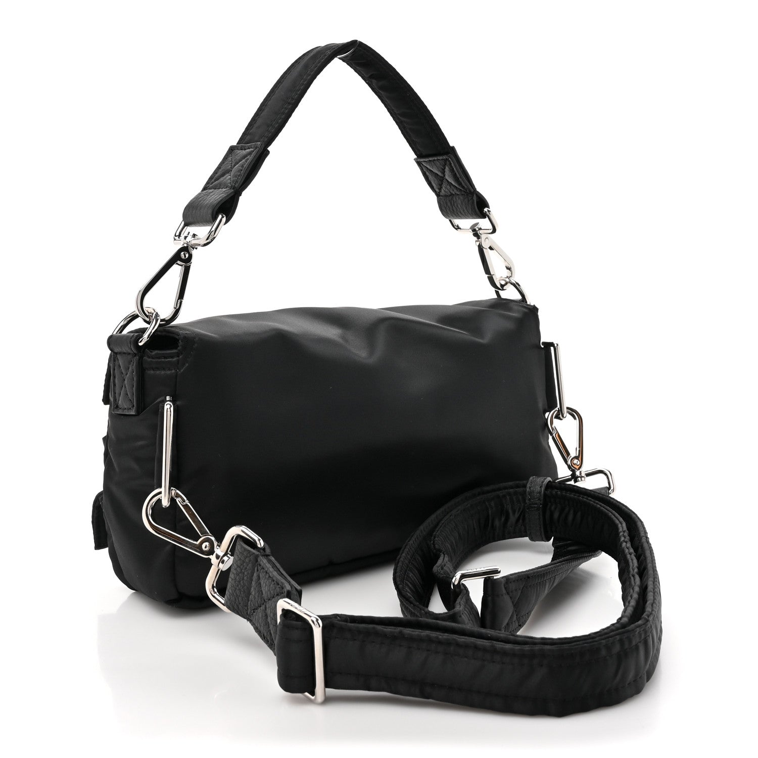 Fendi Econyl Cuoio Romano Multipocket Baguette Black