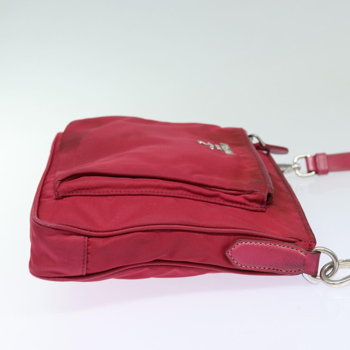 PRADA Shoulder Bag Nylon Pink Silver Auth