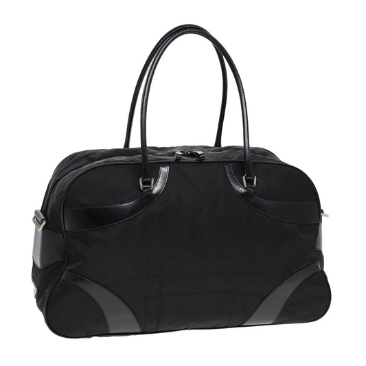 PRADA Shoulder Bag Nylon Black Silver Auth