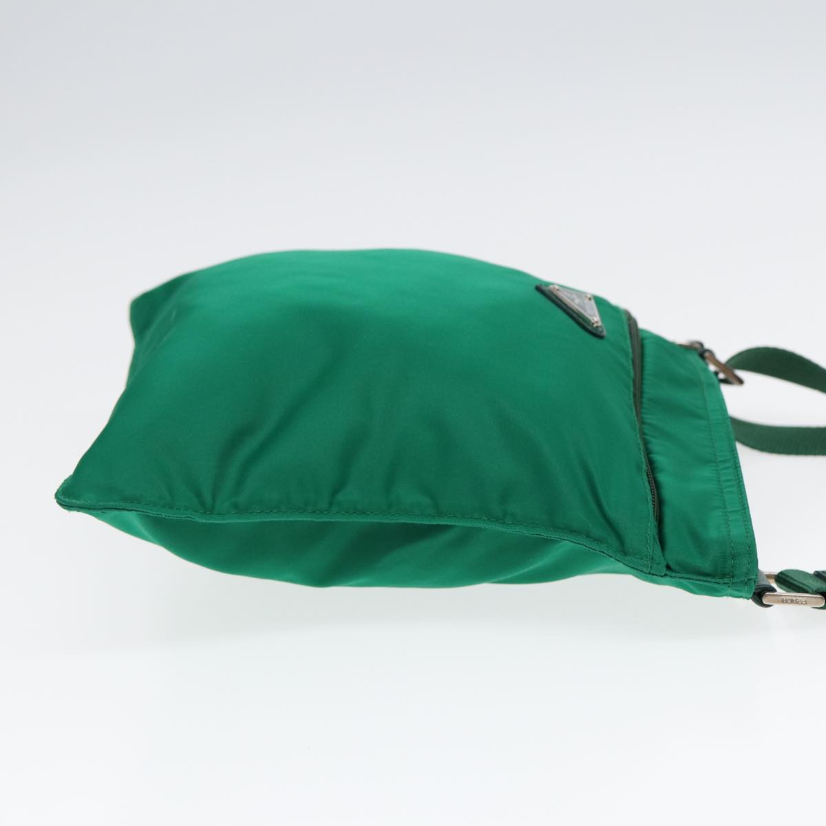 PRADA Shoulder Bag Nylon Green Silver Auth