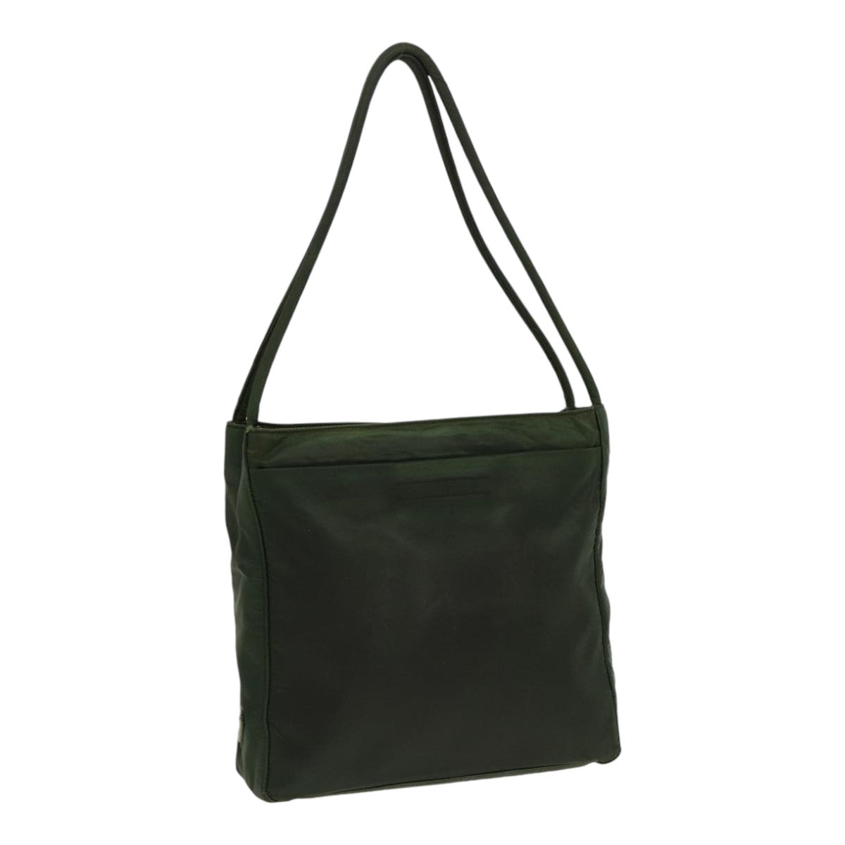PRADA Tote Bag Nylon Khaki Silver Auth