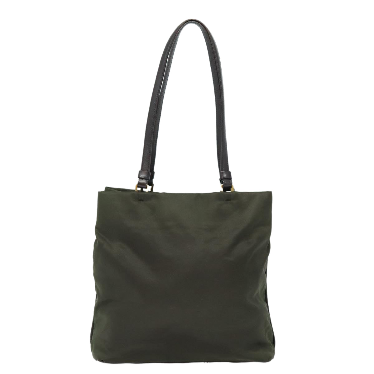 PRADA Shoulder Bag Nylon Khaki Gold Auth