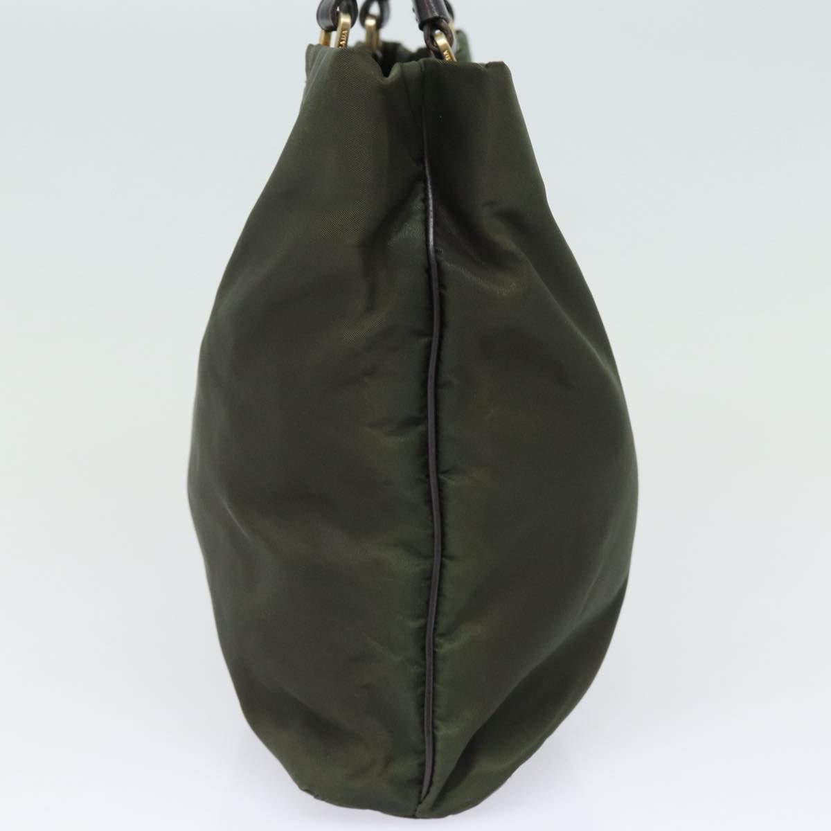 PRADA Shoulder Bag Nylon Khaki Gold Auth