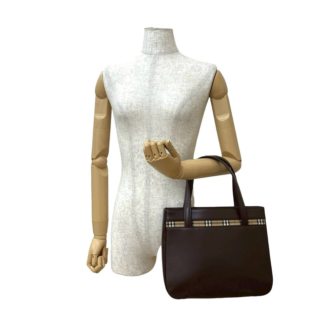 Burberry Handbag Leather Canvas Handbag