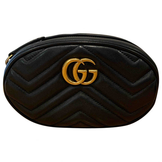 Gucci marmont black leather clutch bag