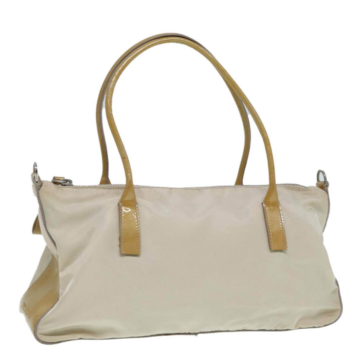 PRADA Hand Bag Nylon Beige Auth