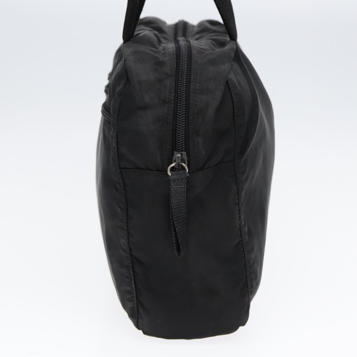 PRADA Hand Bag Nylon Black Silver Auth