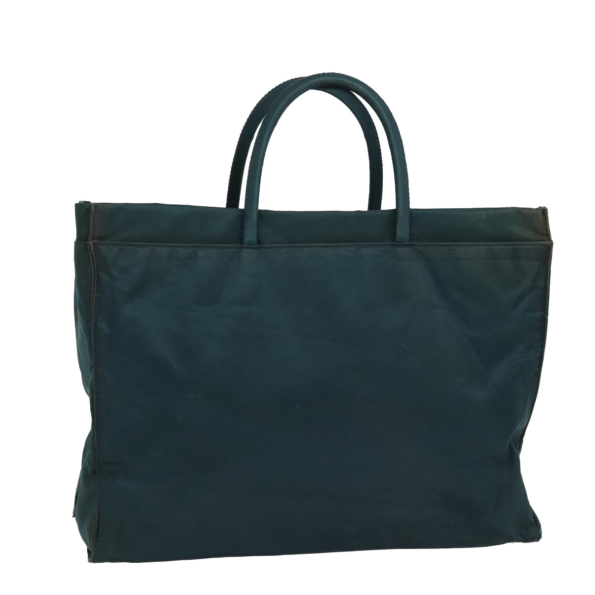 PRADA Tote Bag Nylon Green Silver Auth