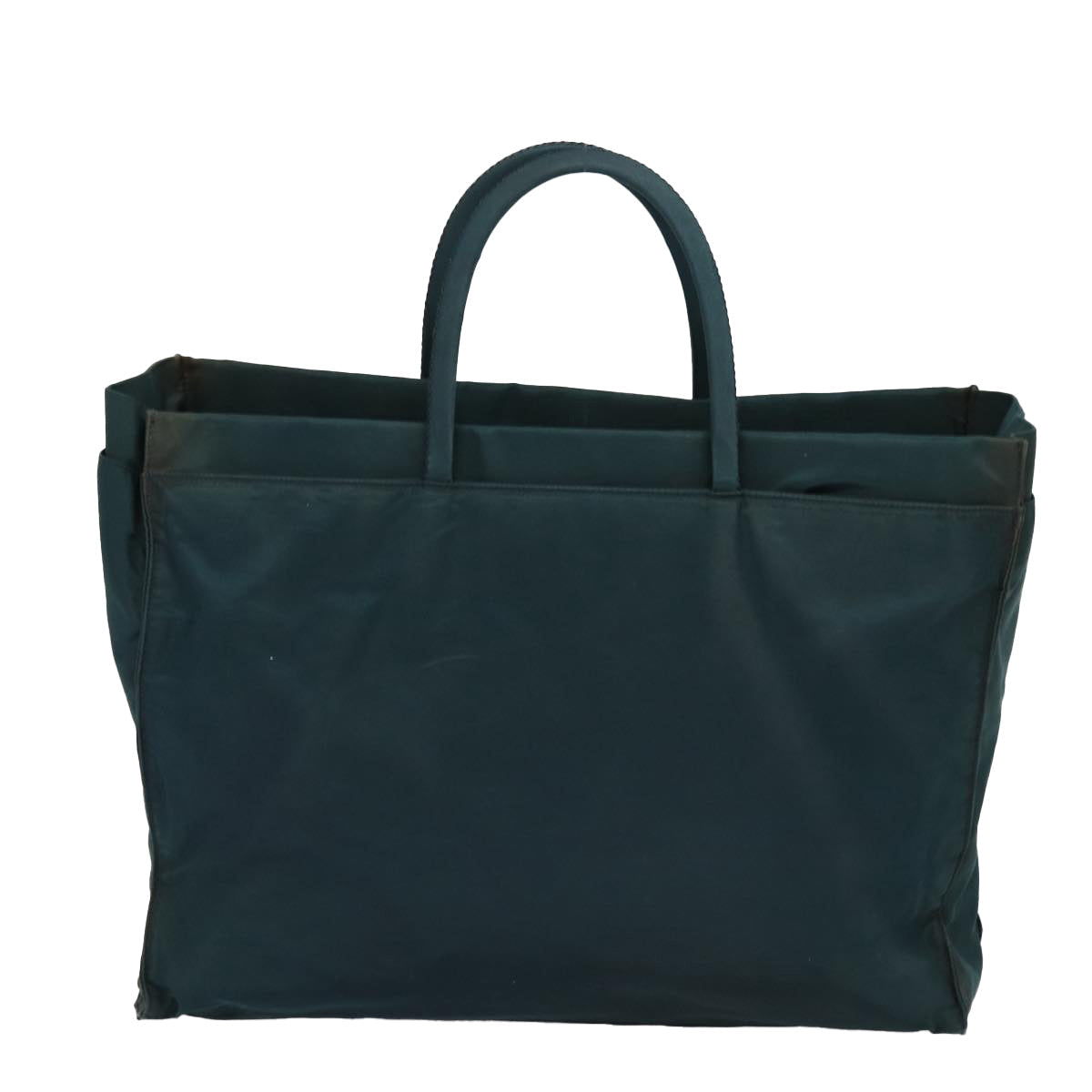 PRADA Tote Bag Nylon Green Silver Auth