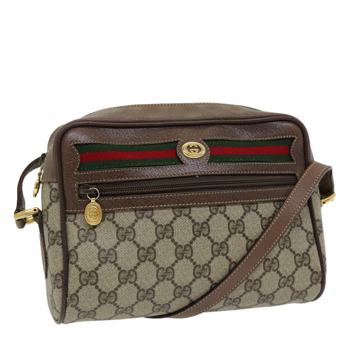 Gucci Leather Canvas Shoulder Bag