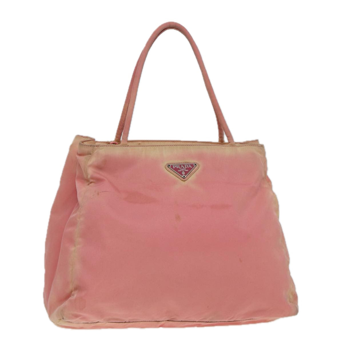PRADA Hand Bag Nylon Pink Silver Auth