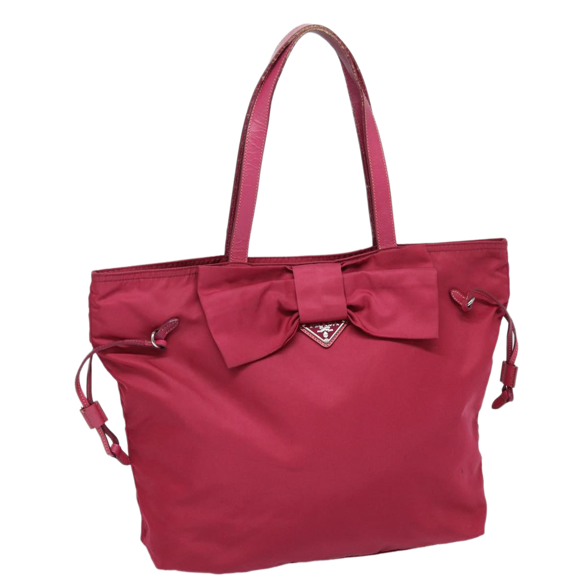 PRADA Tote Bag Nylon Pink Auth