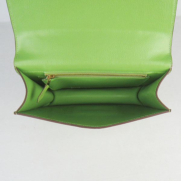 Luxury Hermes Constance Cowskin Leather Bag green golden