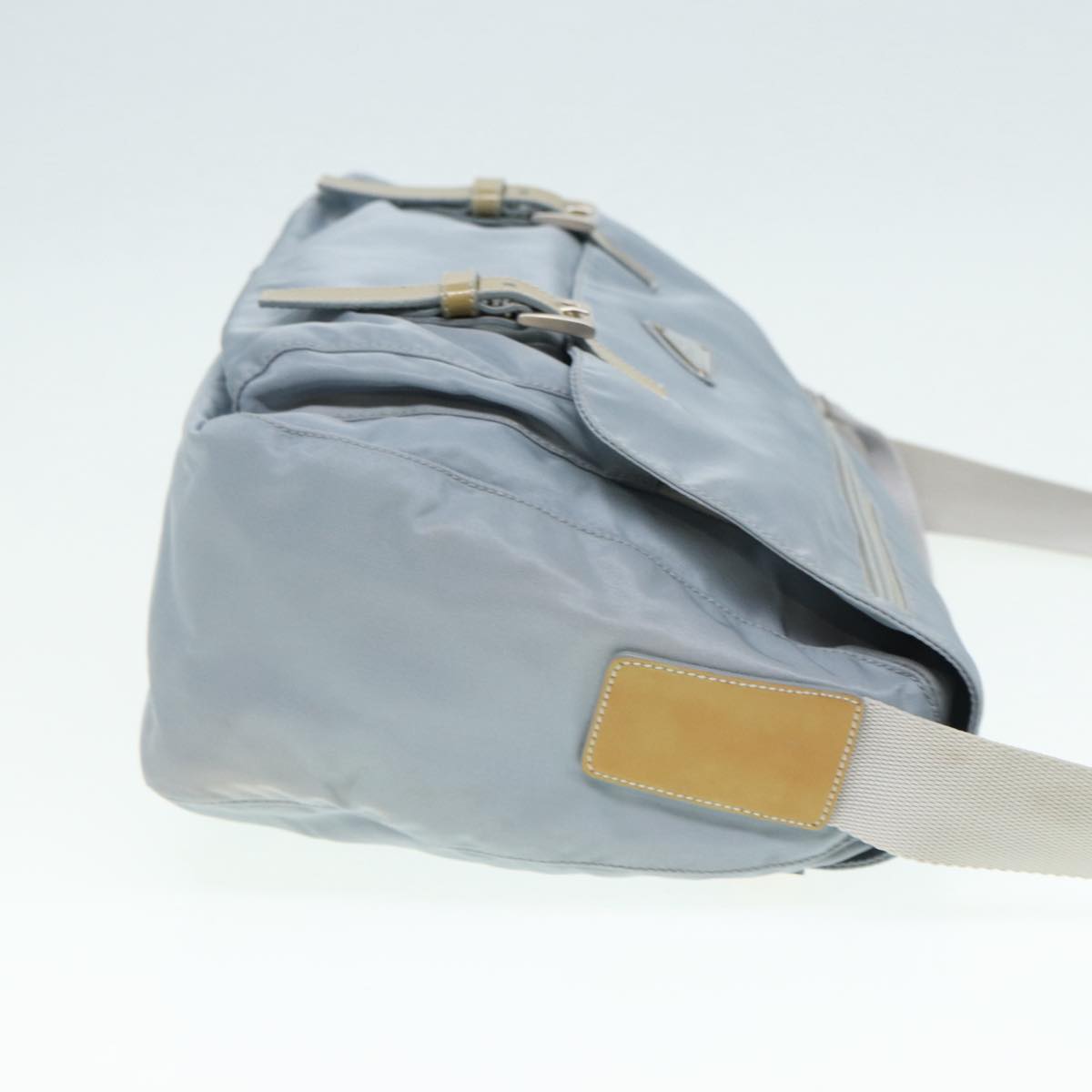 PRADA Shoulder Bag Nylon Blue Silver Auth